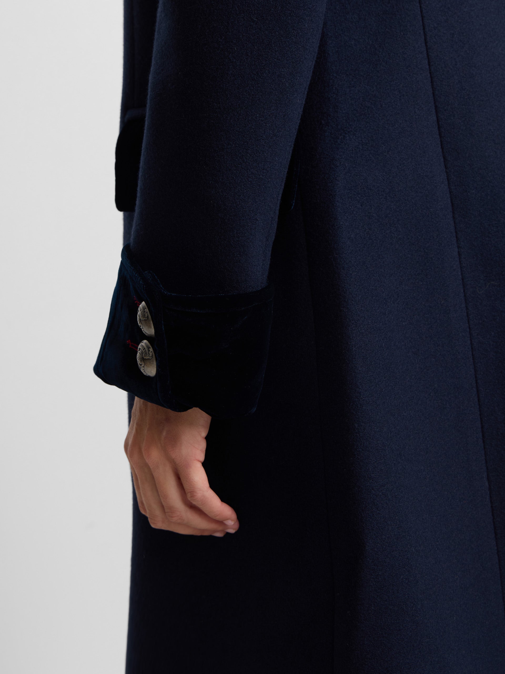 Long navy blue sailor coat
