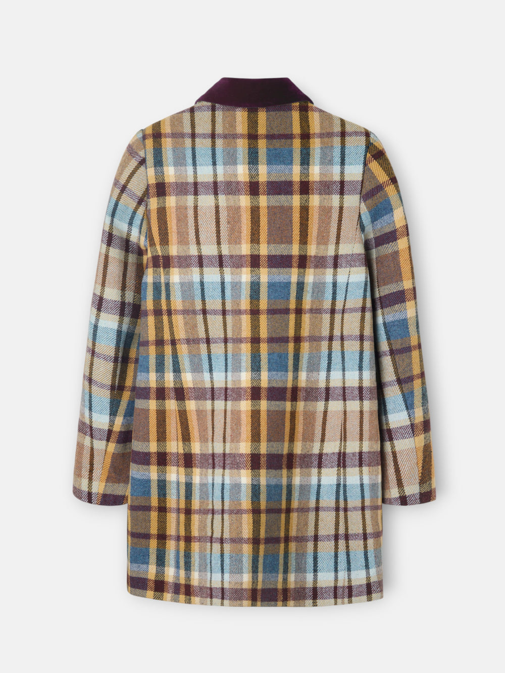 Abrigo cruzado cuadros marrones