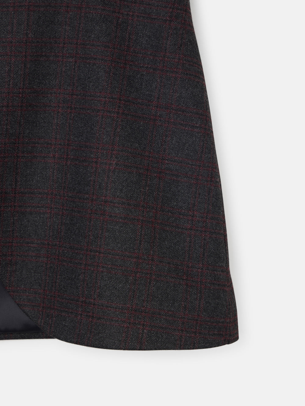 Chaleco largo cuadros grises y burdeos