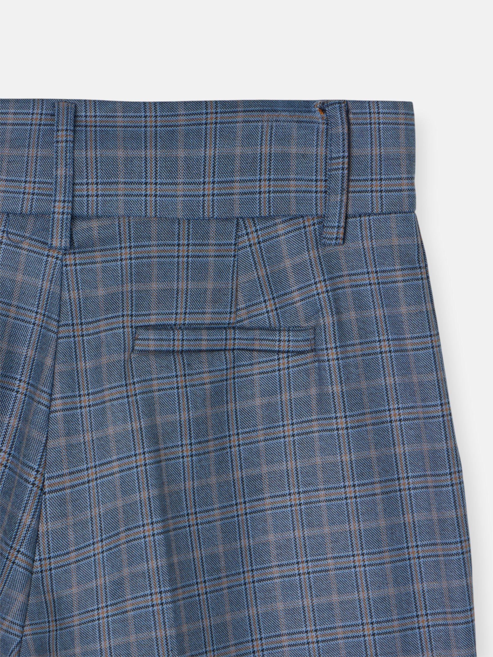 Blue checked dress pants