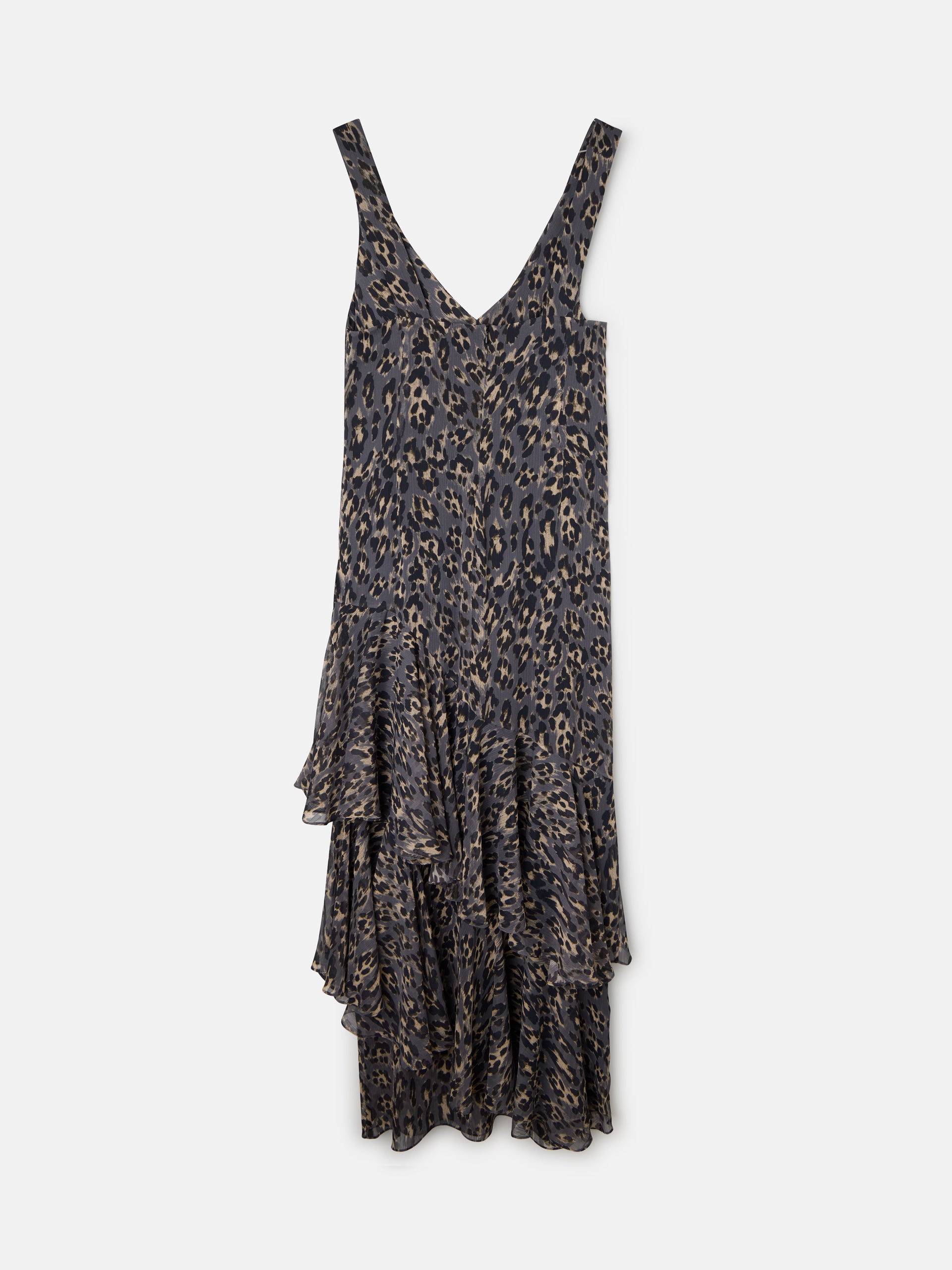 Vestido comprido estampado animal print azul