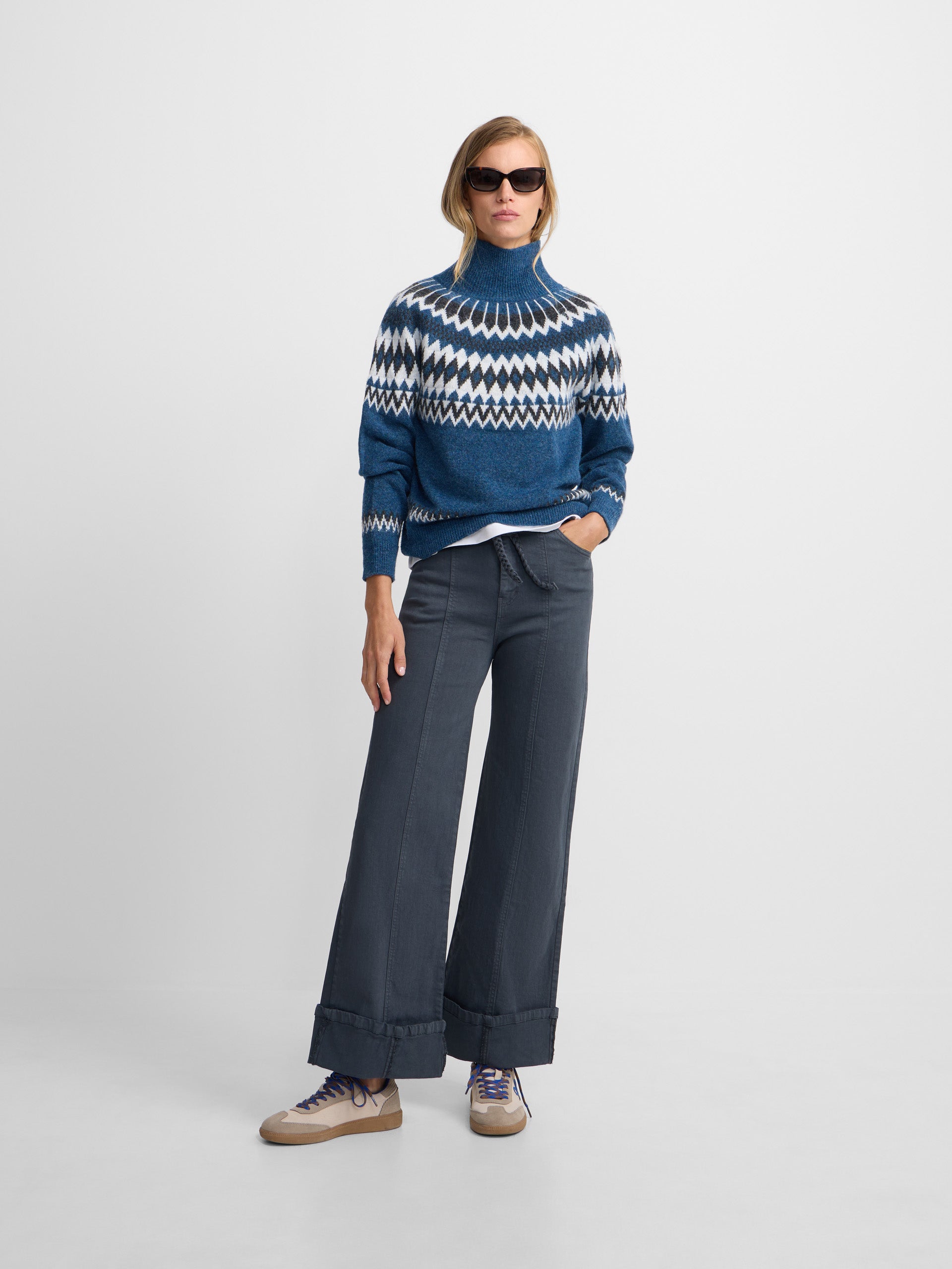 maillot jacquard bleu