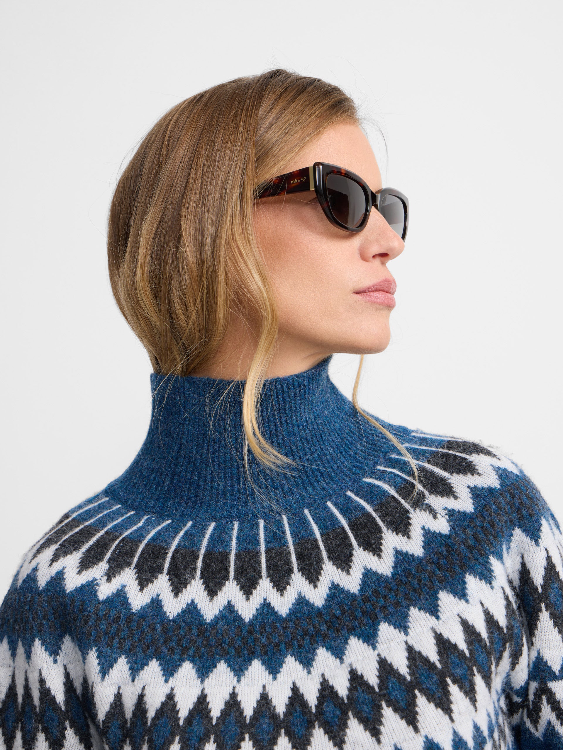 maillot jacquard bleu