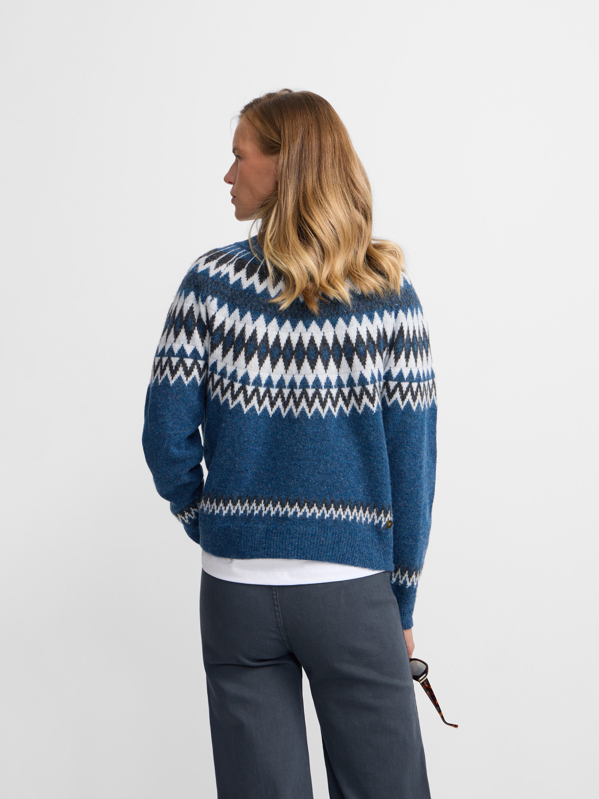 maillot jacquard bleu