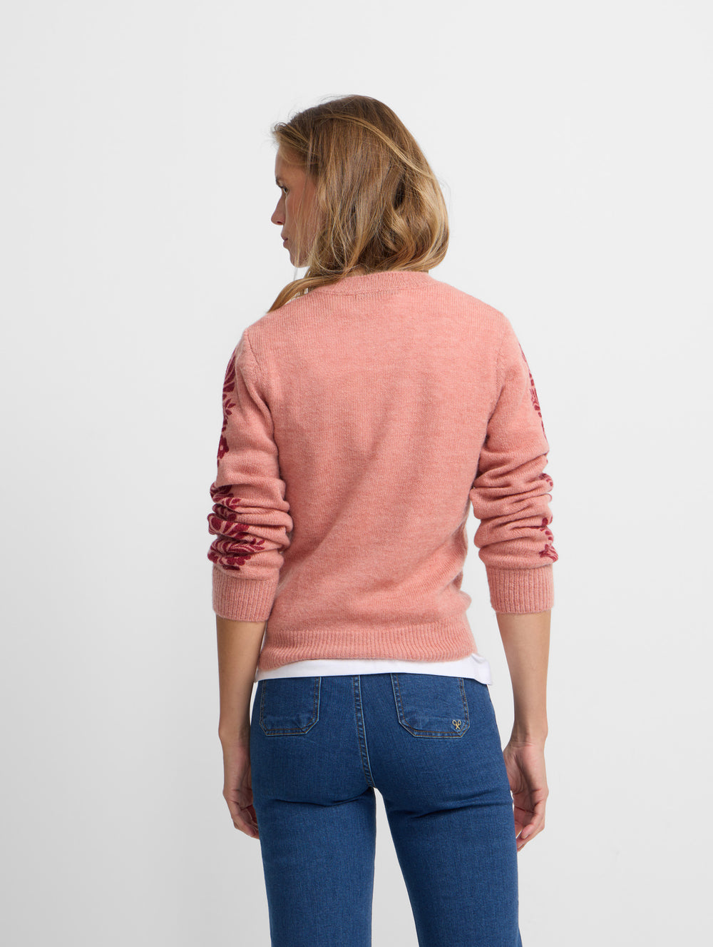 jersey rose à imprimé floral