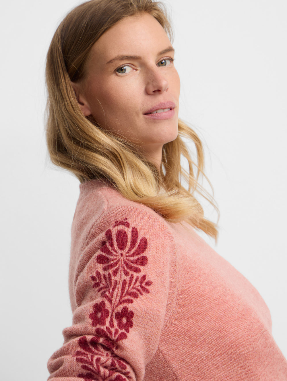 jersey rose à imprimé floral