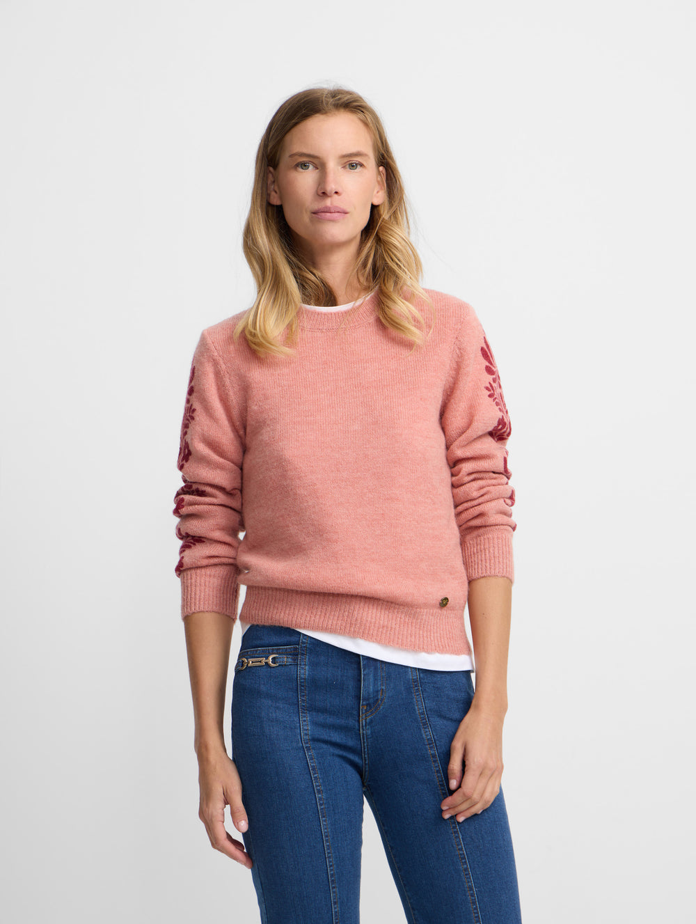 jersey rose à imprimé floral