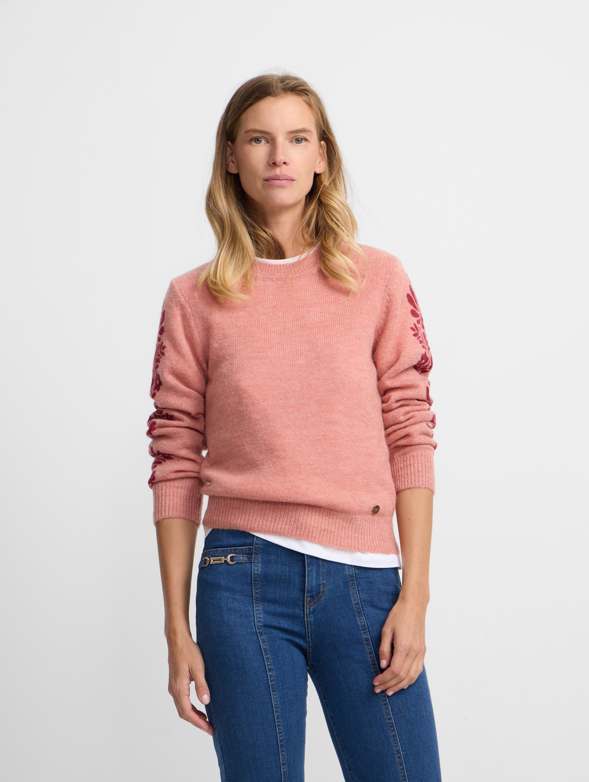 Jersey flores estampadas rosas