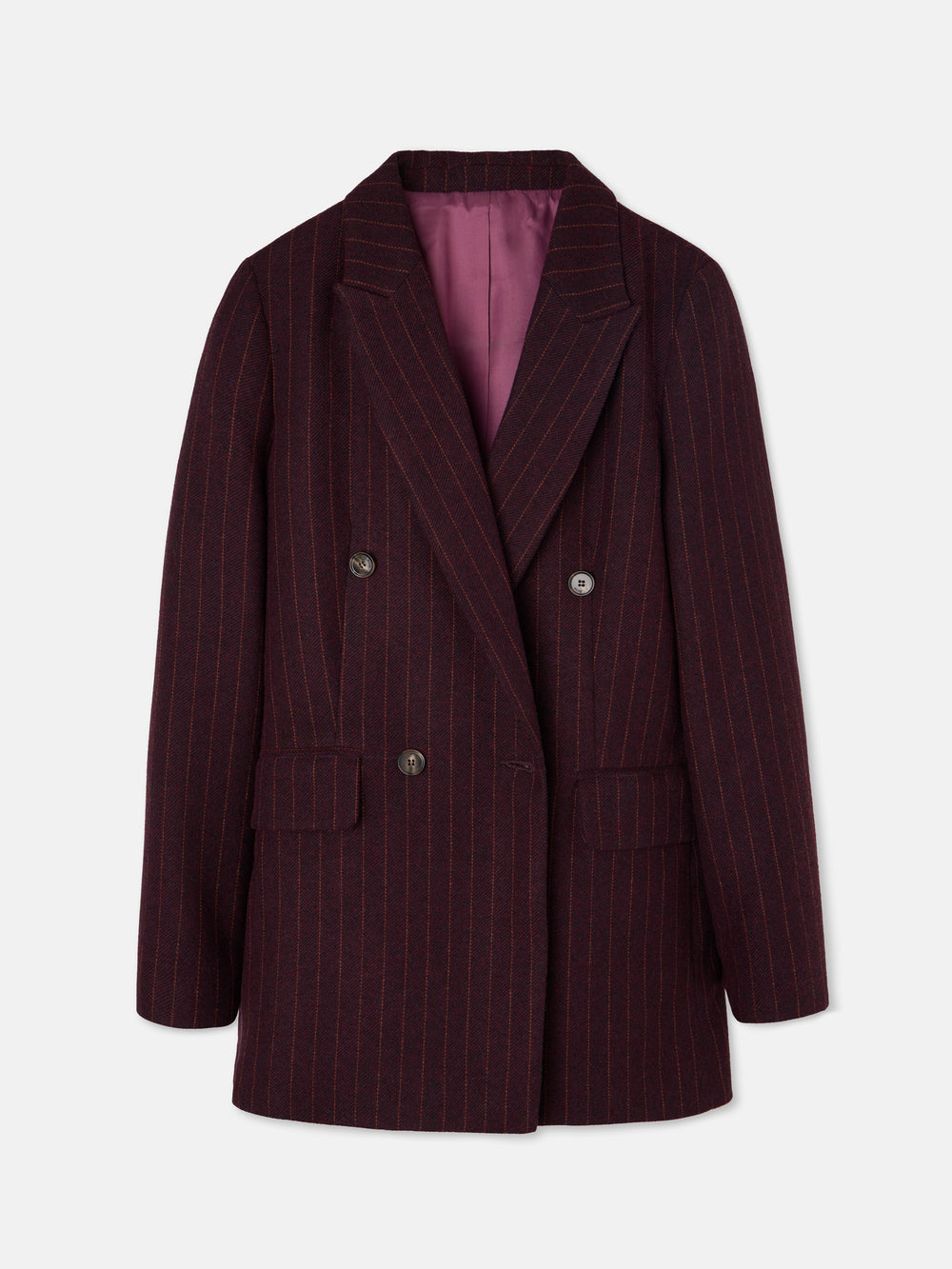 Blazer risca diplomática bordô