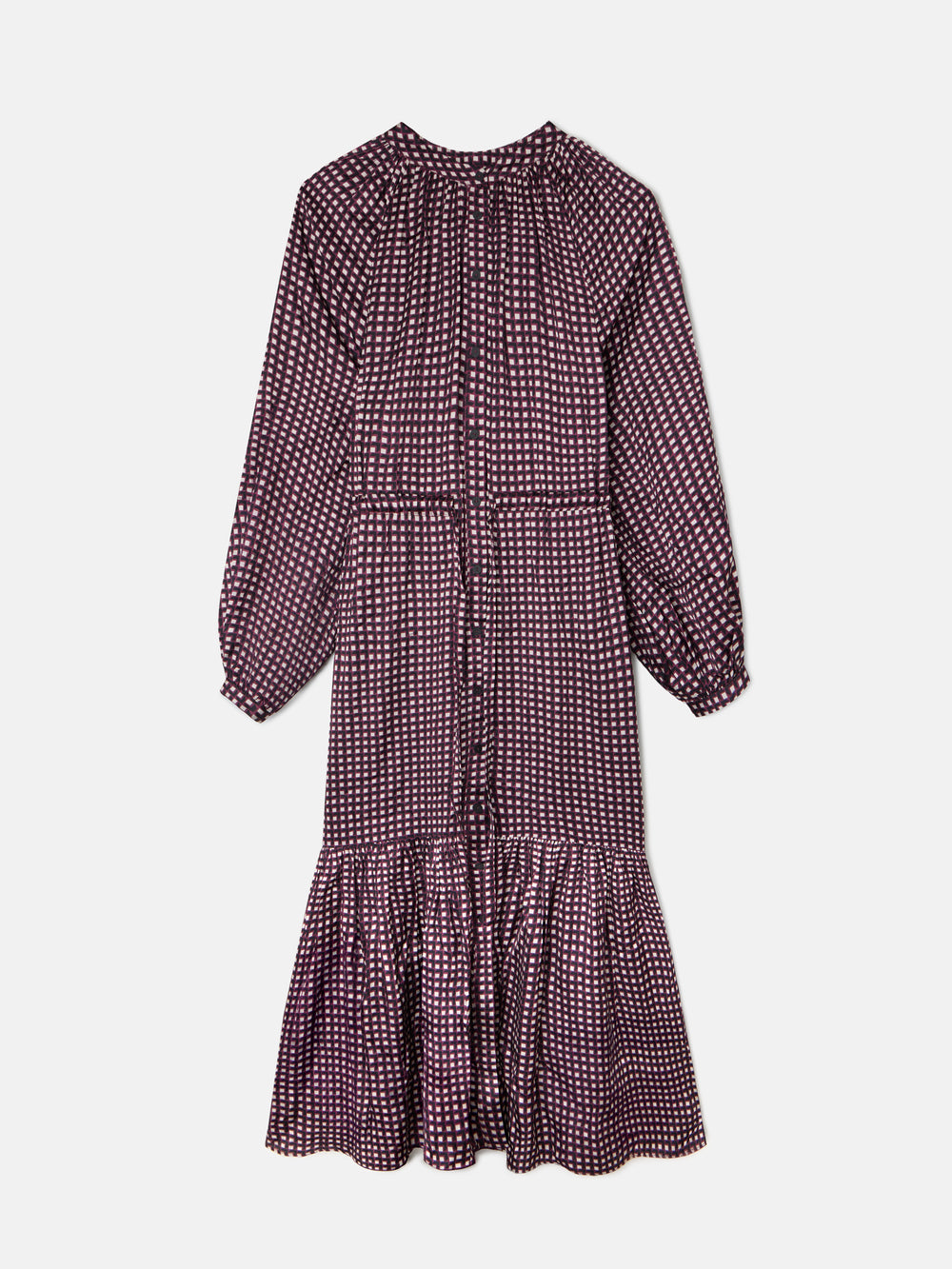 Vestido largo estampado geometrico morados