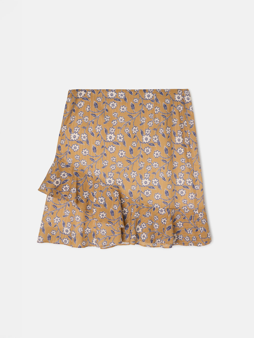Falda mini estampado flores camel