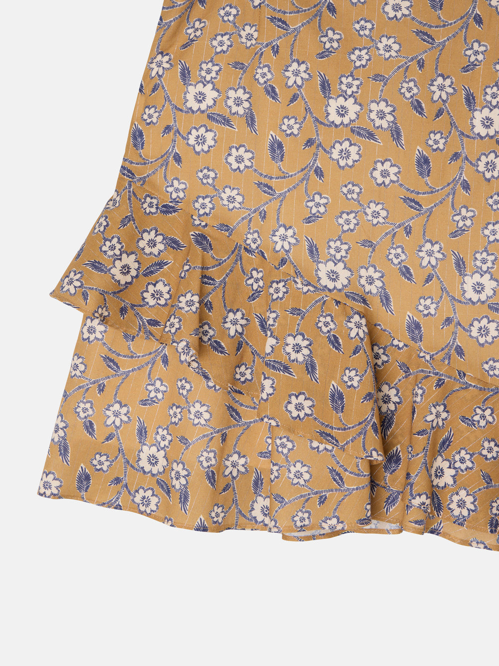 Falda mini estampado flores camel