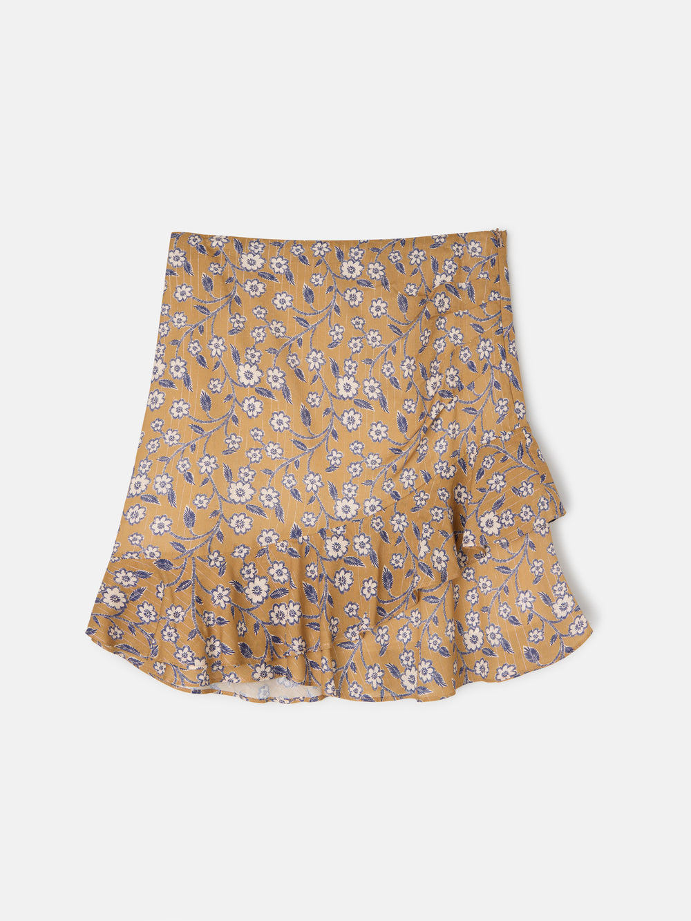 Falda mini estampado flores camel