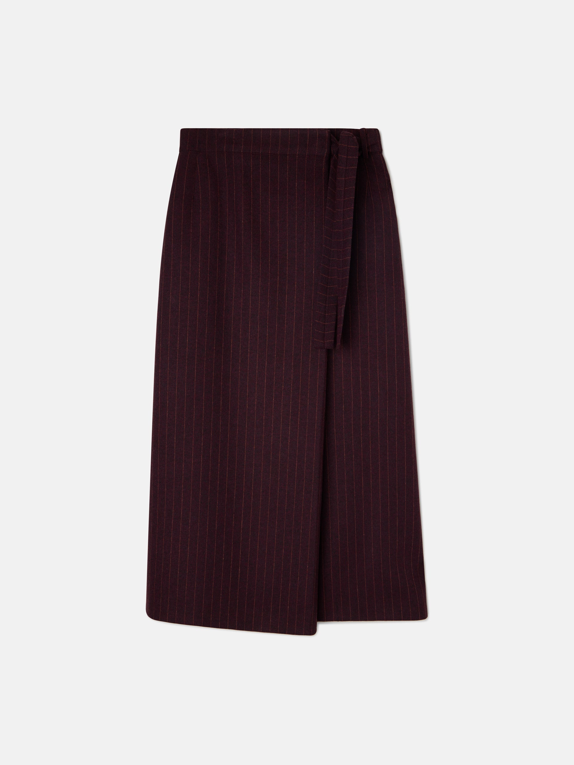 Long skirt with a burgundy diplomatic stripe