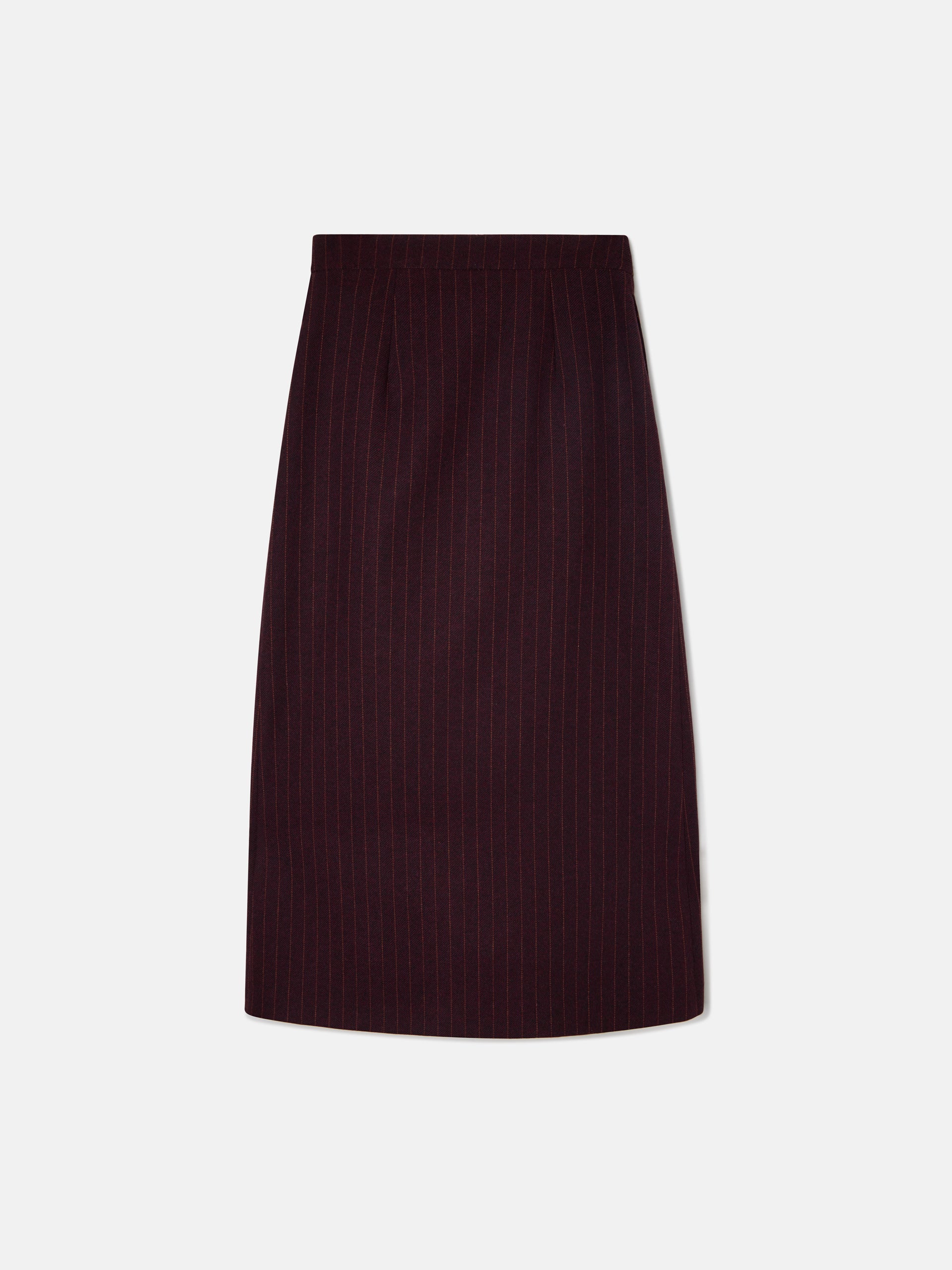 Long skirt with a burgundy diplomatic stripe