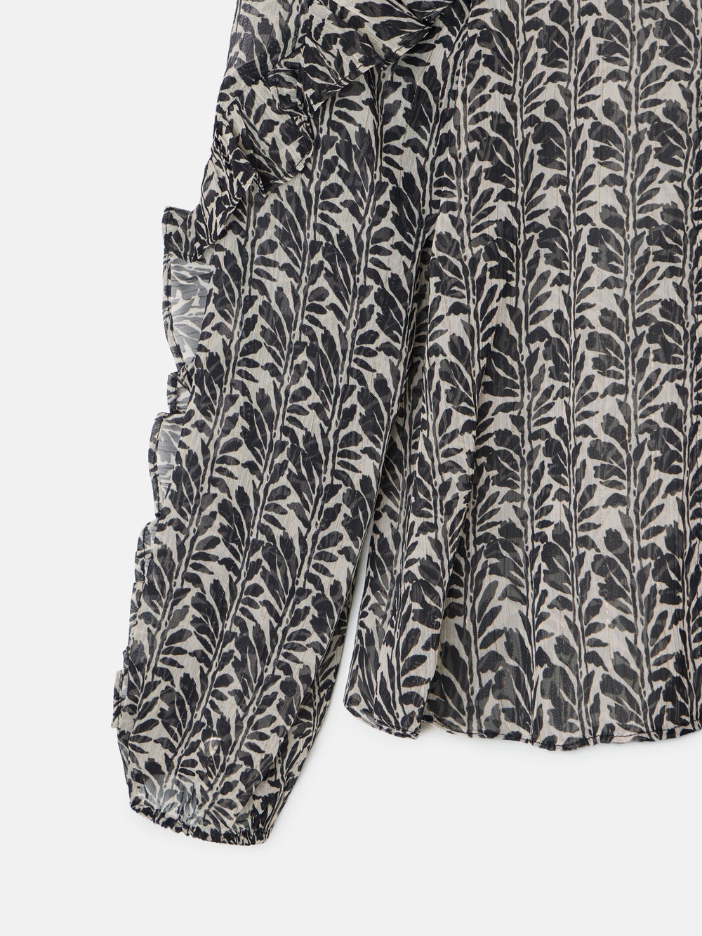 Blusa volantes estampado negros