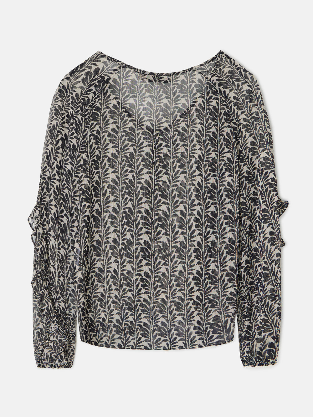 Blusa volantes estampado negros