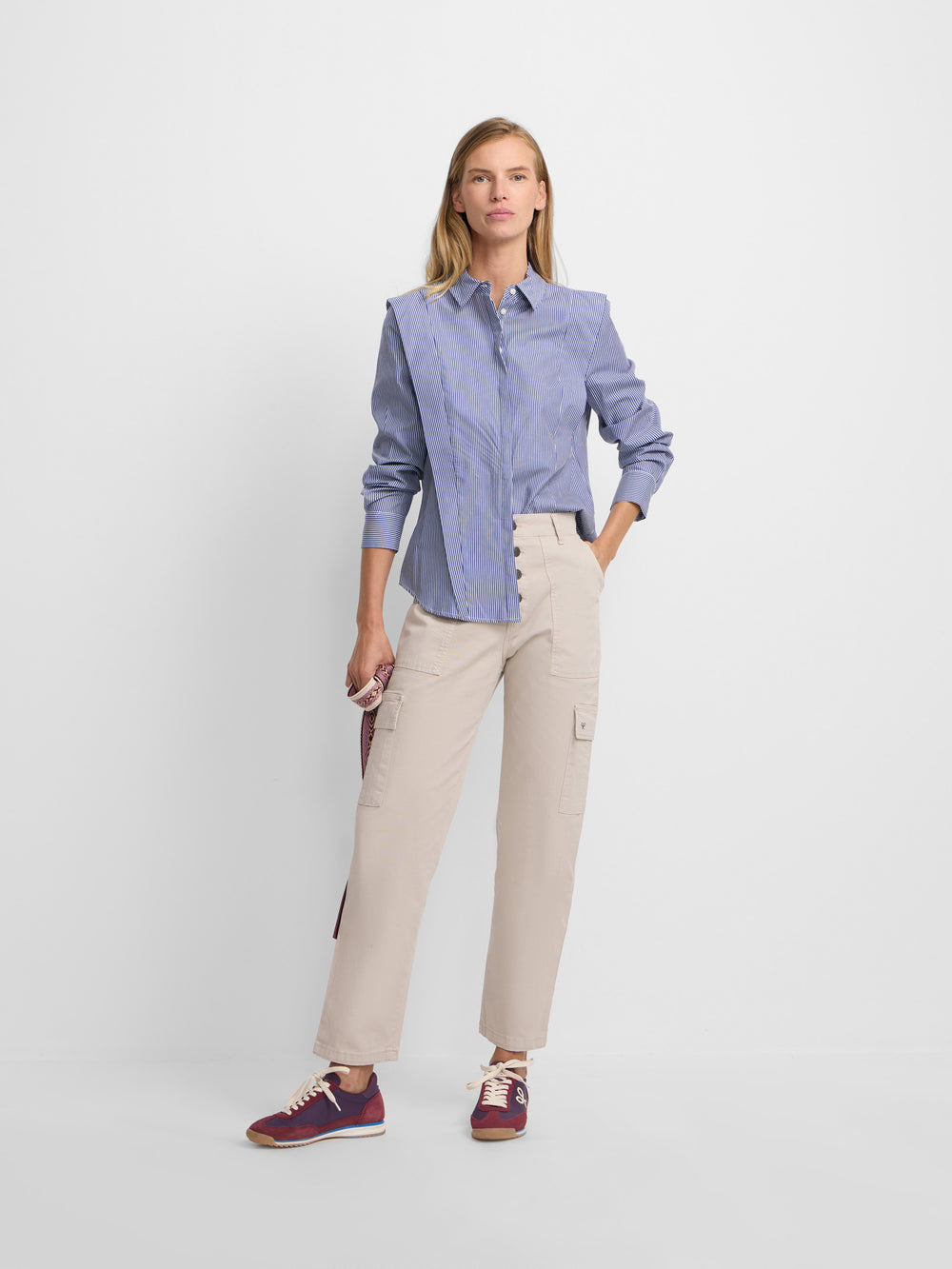 Camisa estructurada rayas marino