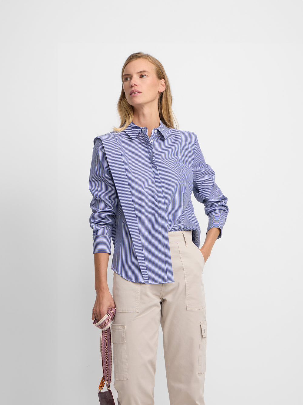 Camisa estructurada rayas marino