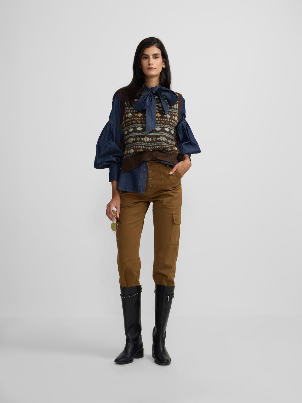 Pantalon cargo camel