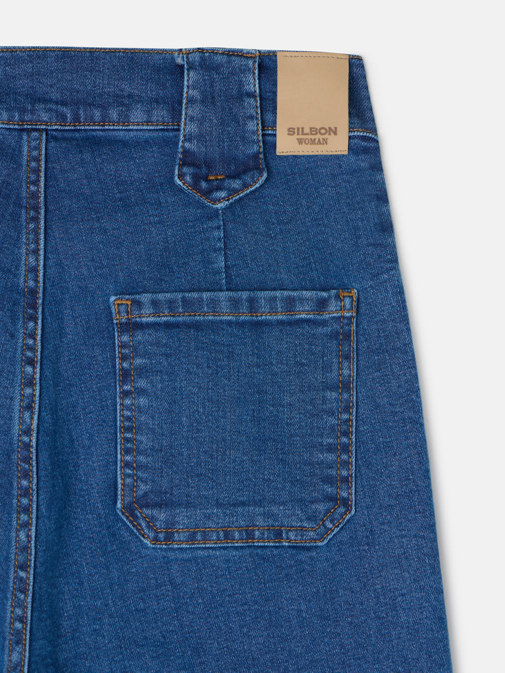 Straight-leg denim pants with buckle detail