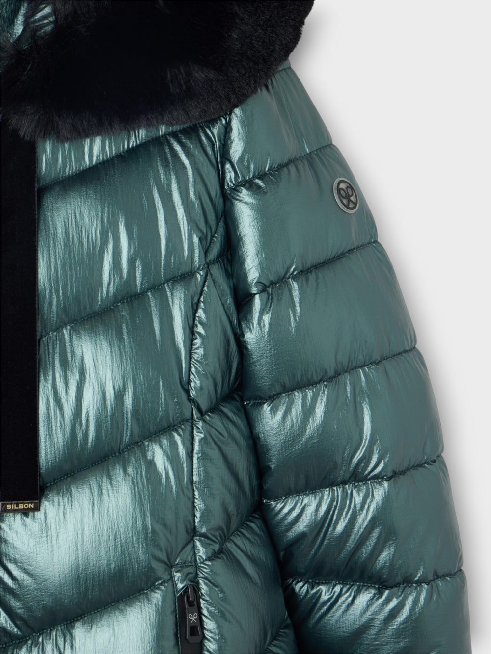 Long green padded parka