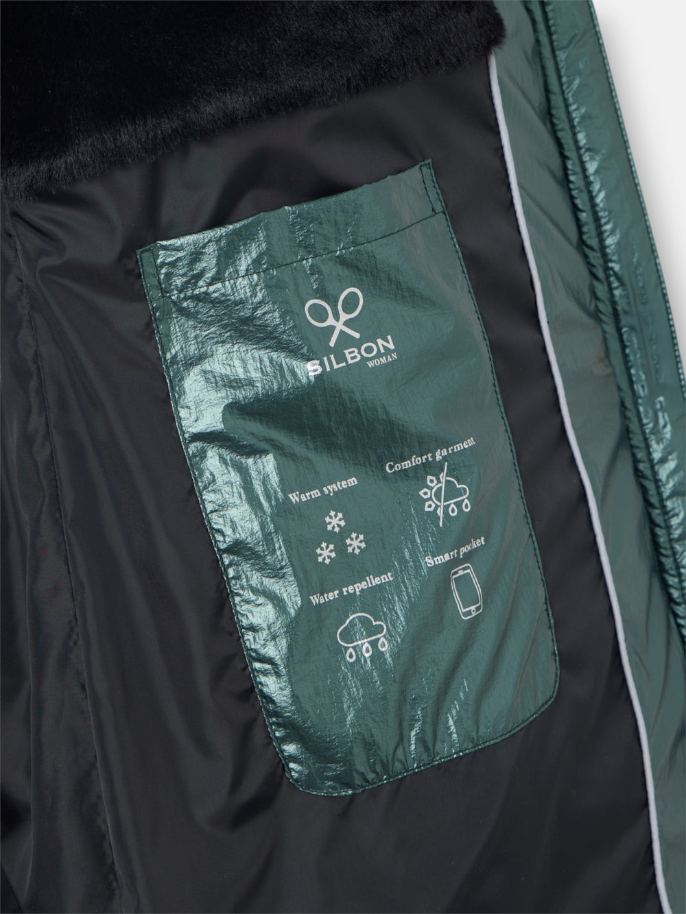 Long green padded parka