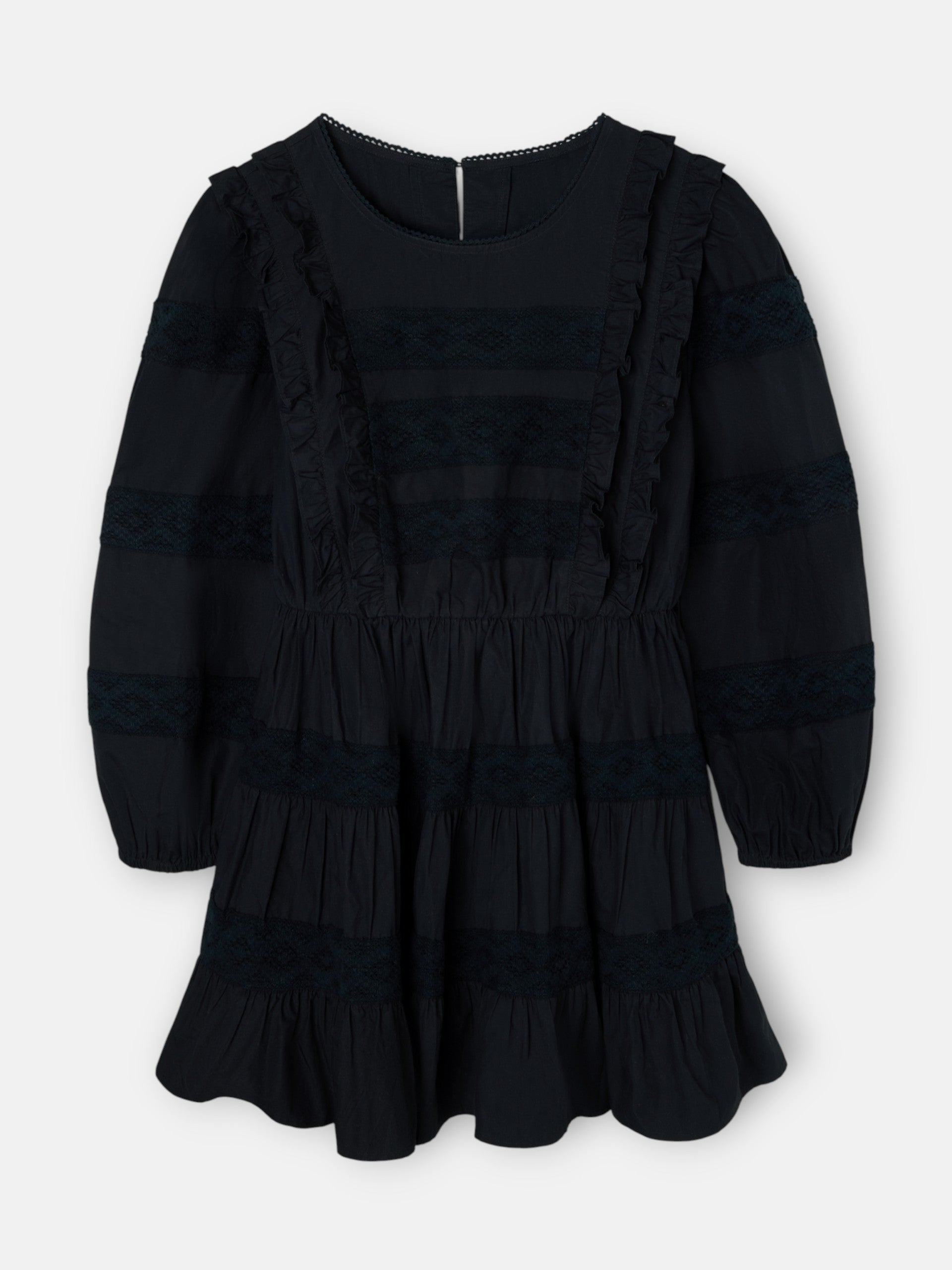 mini-robe noire brodée