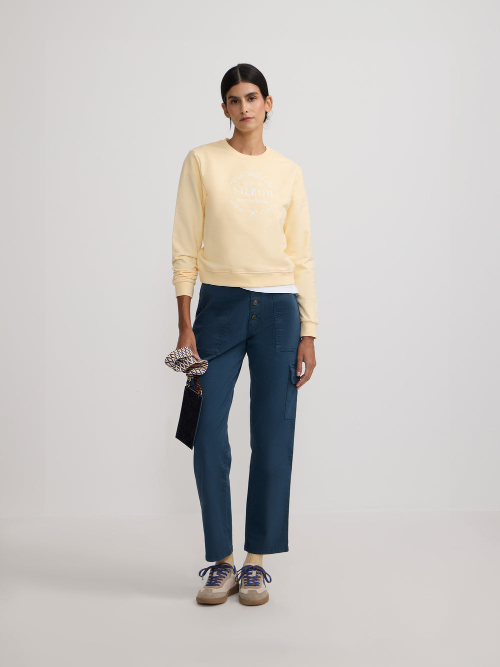 Sweat-shirt femme Silbon Be You jaune