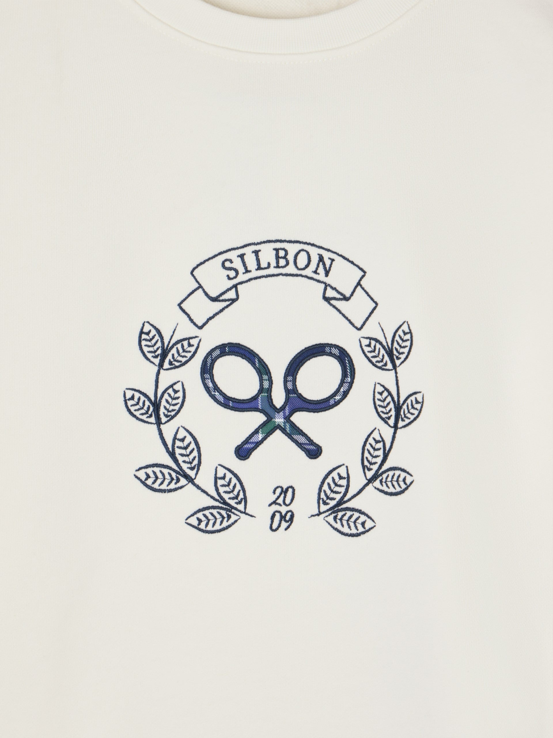 Sweatshirt mulher raquete xadrez cru