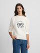 Sweatshirt mulher raquete xadrez cru