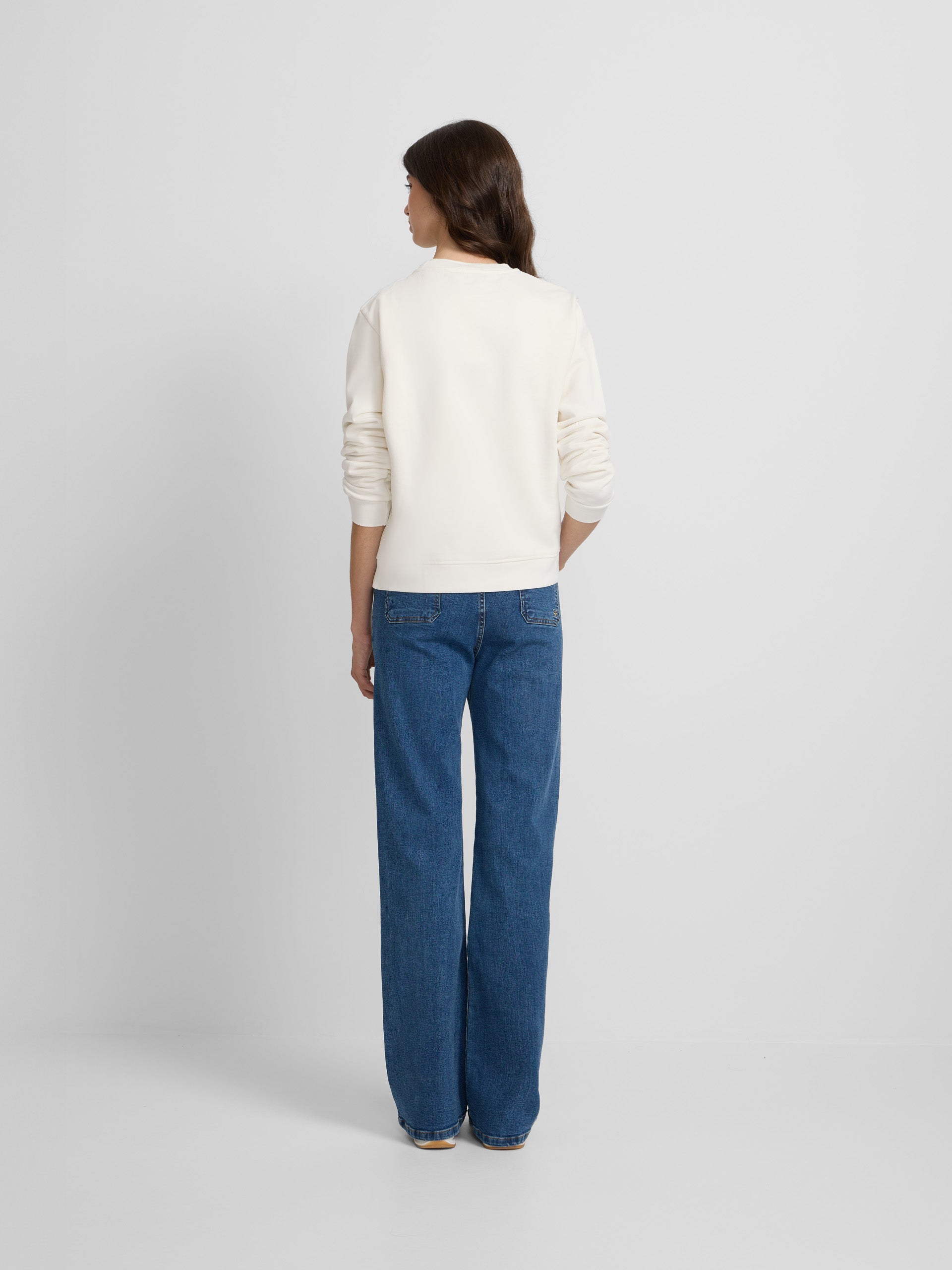 Sweatshirt mulher raquete xadrez cru