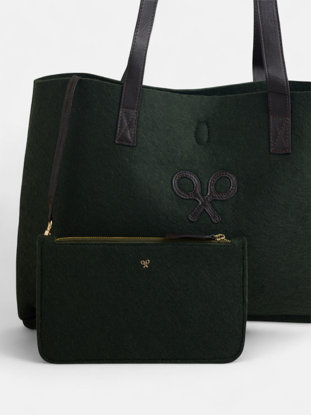 Bolso fieltro raqueta verde