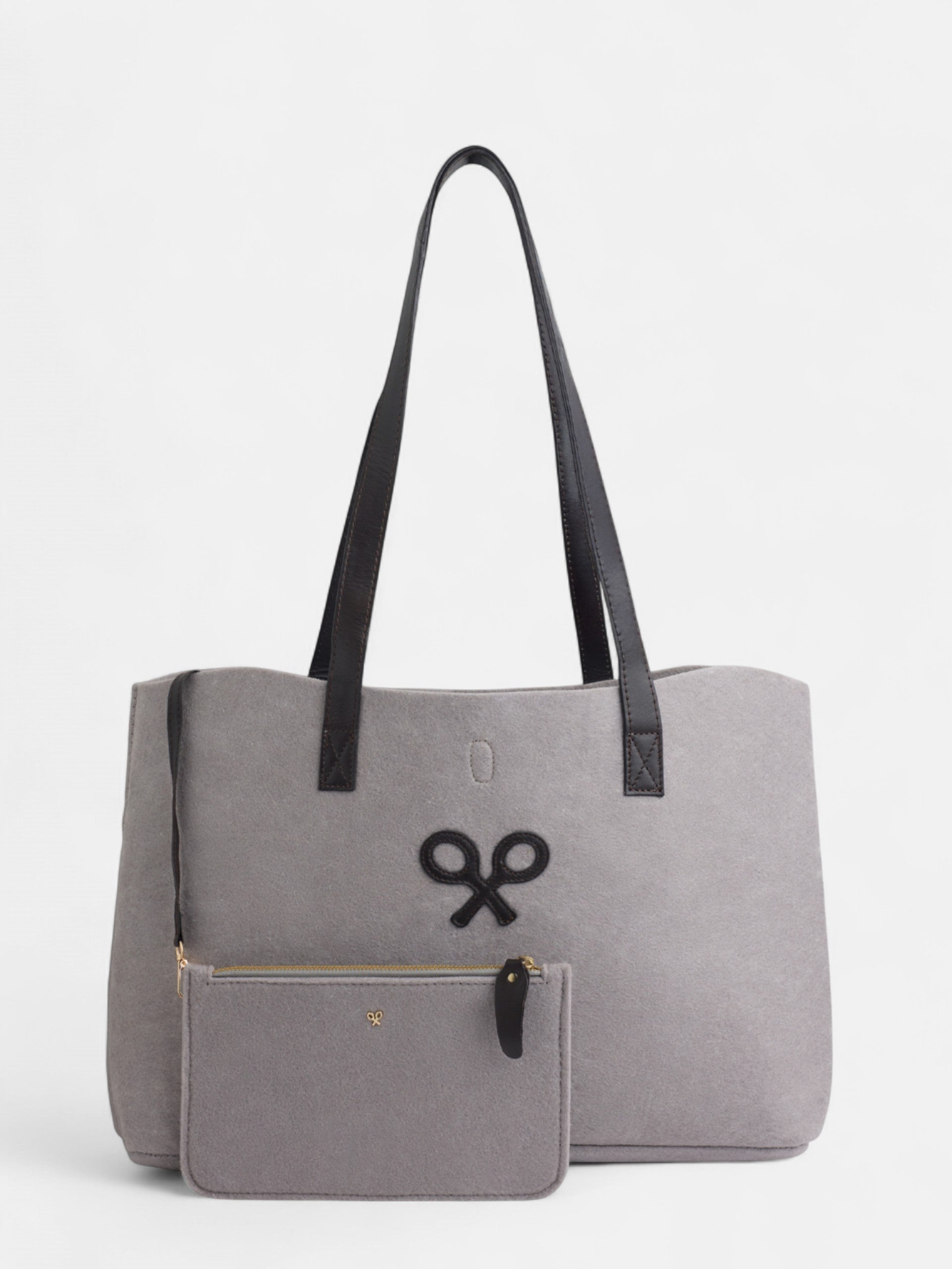 Bolso fieltro raqueta gris