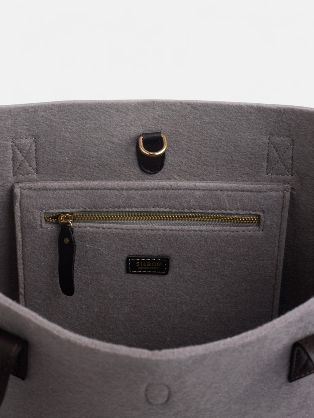 Bolso fieltro raqueta gris