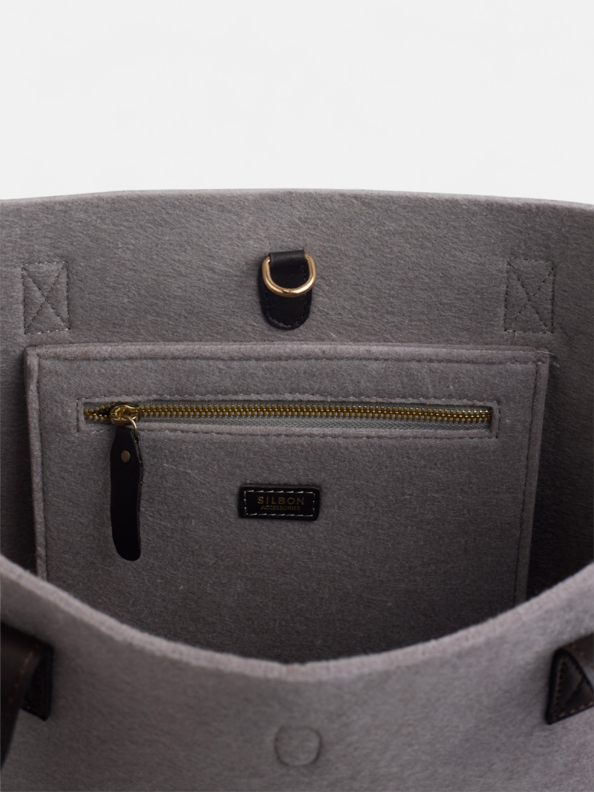 Bolso fieltro raqueta gris