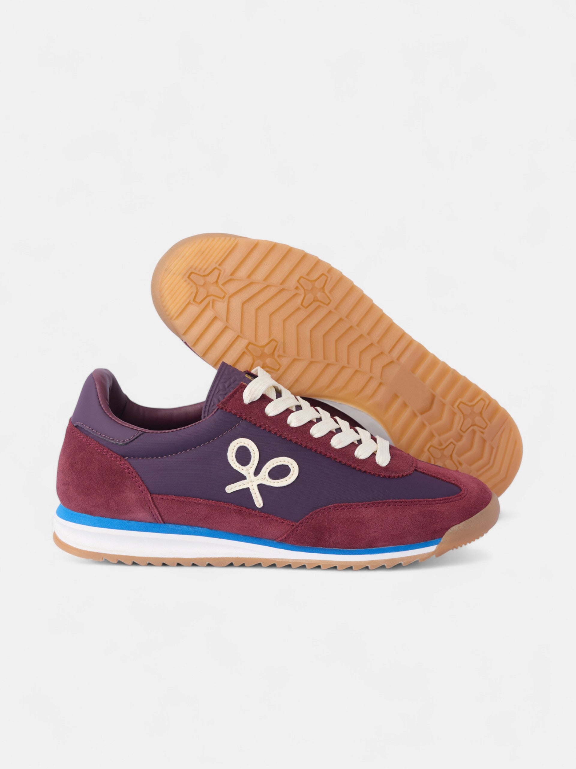 Zapatilla running raqueta burdeos