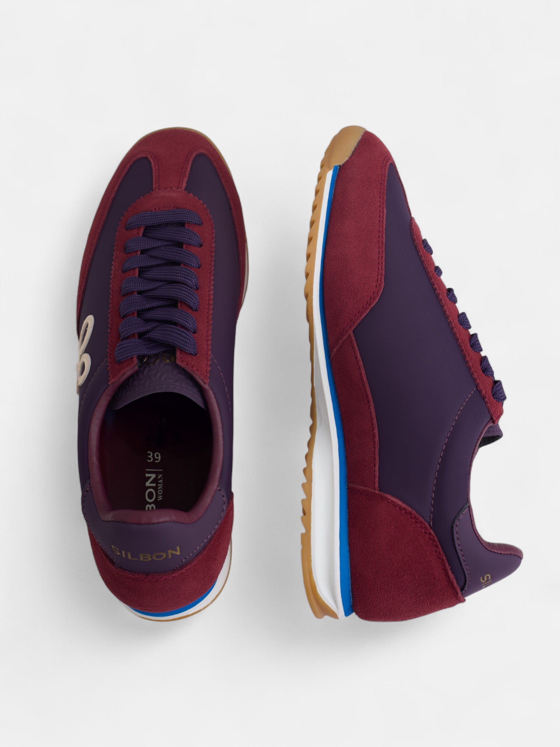 Zapatilla running raqueta burdeos