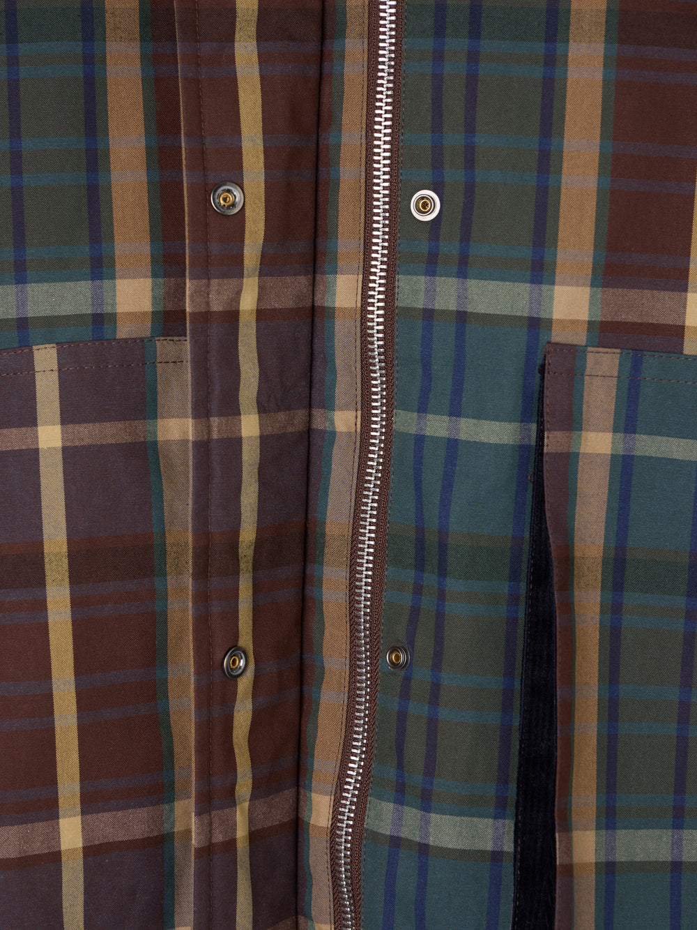 Chaqueta encerada borrego cuadros verdes