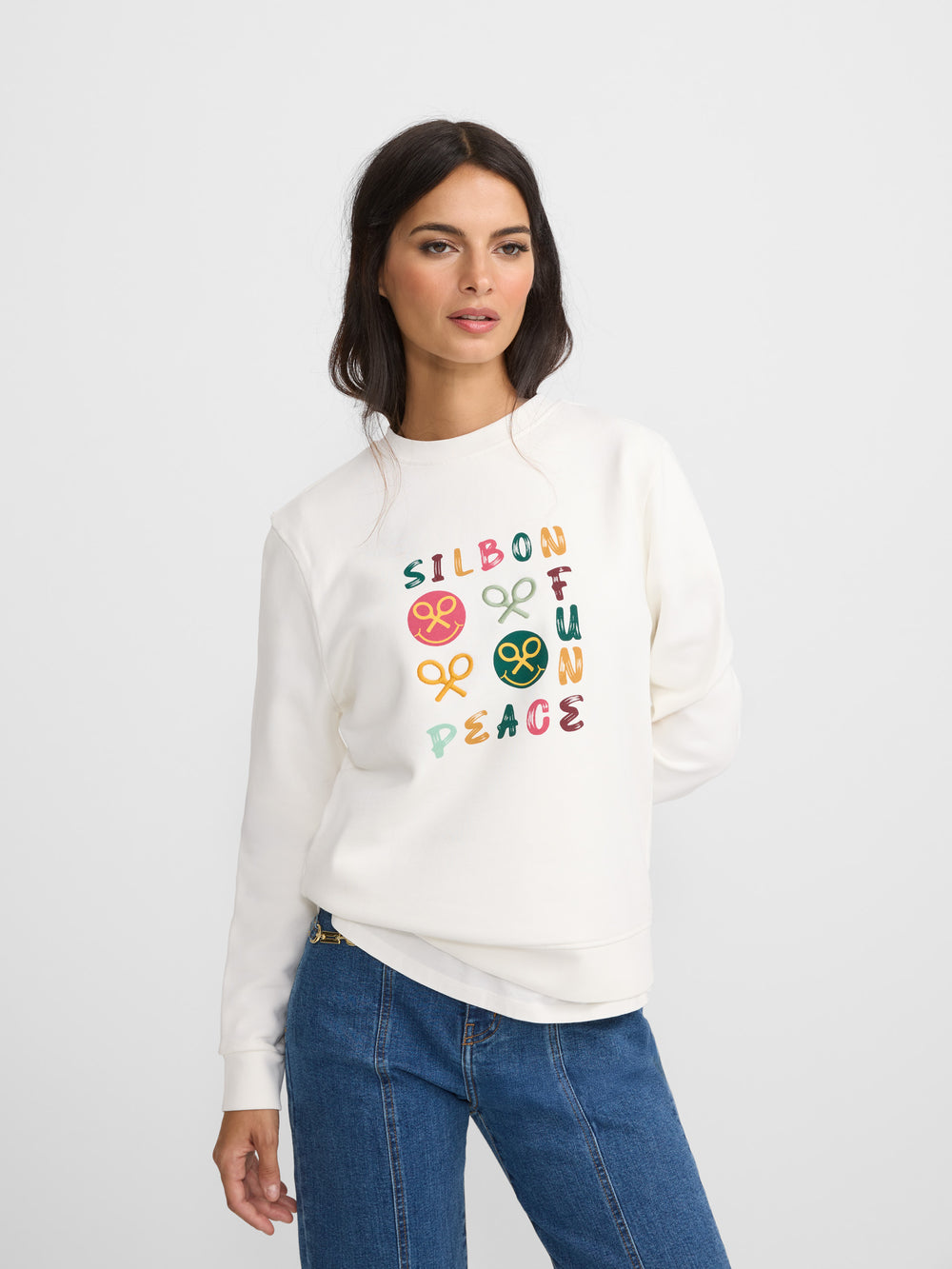 Sweat-shirt femme fun et paix crue
