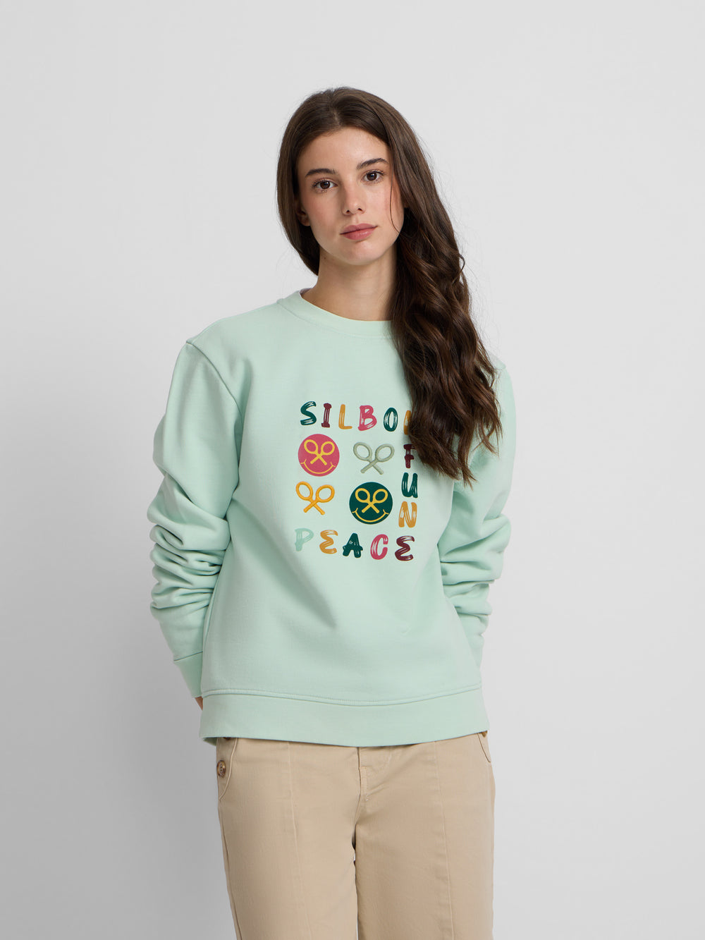 Sudadera woman fun and peace verde