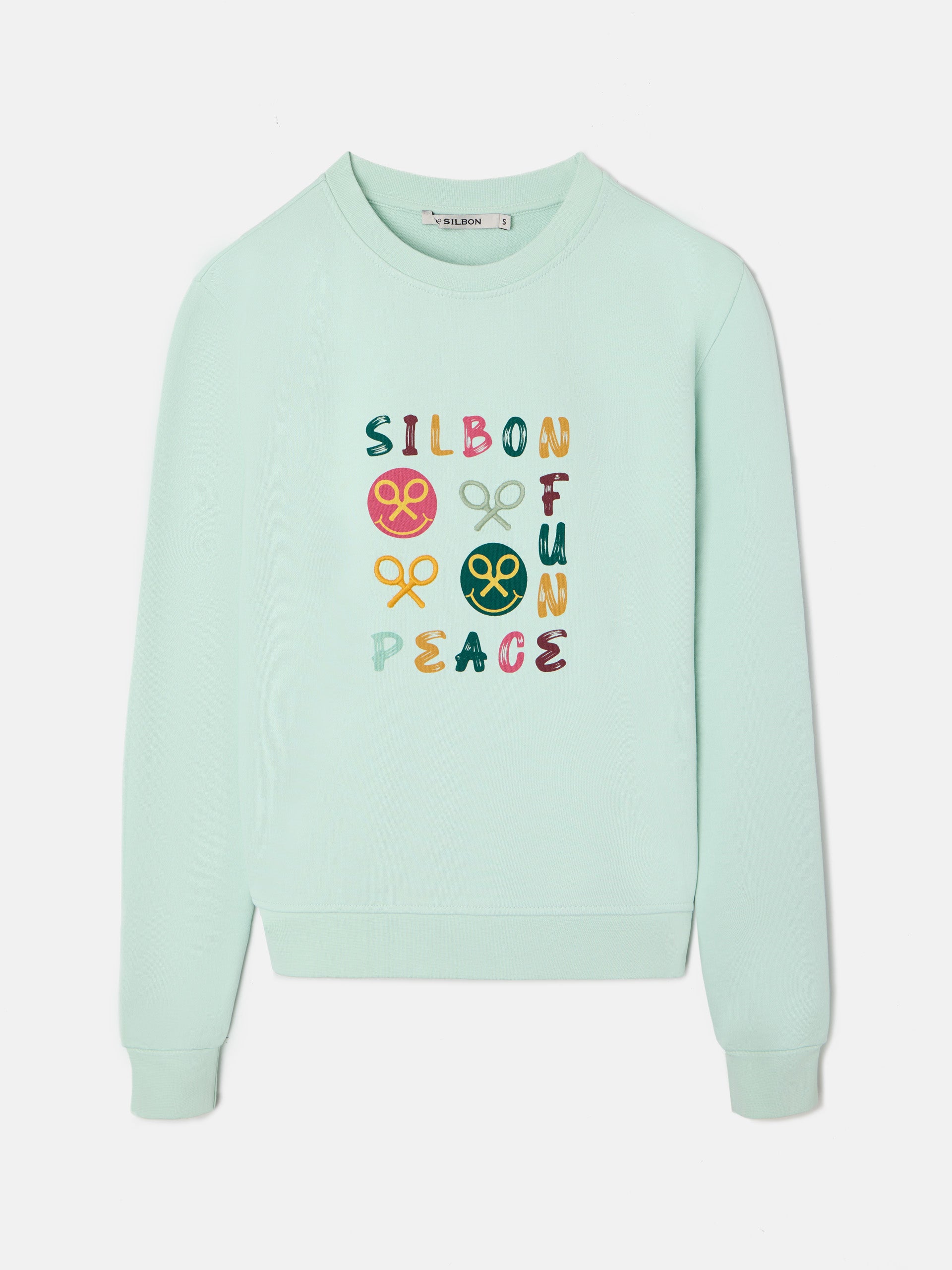 Sweatshirt woman fun and peace verde