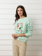 Sweatshirt woman fun and peace verde