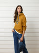 Sweatshirt mulher raquete pespontos camel