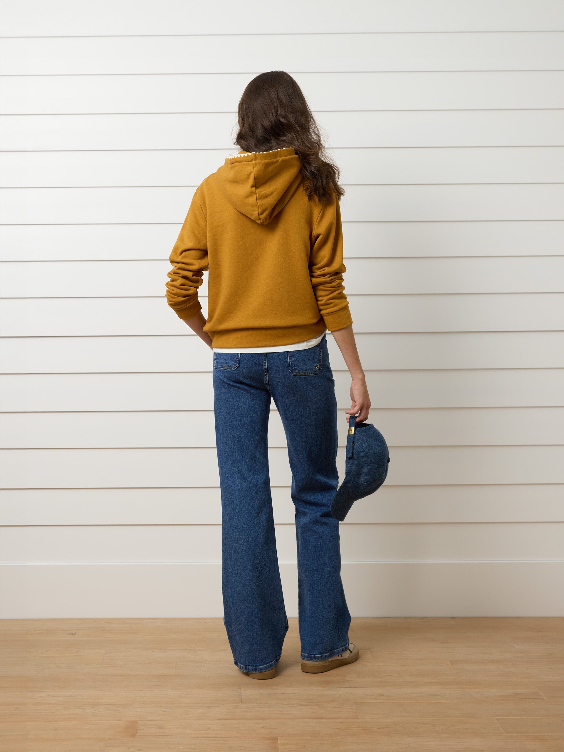 Sweatshirt mulher raquete pespontos camel