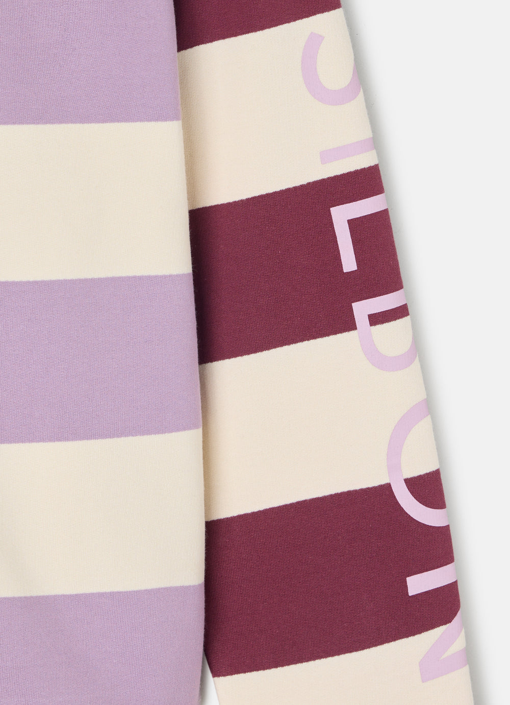 Women's sweatshirt with purple silbon stripes