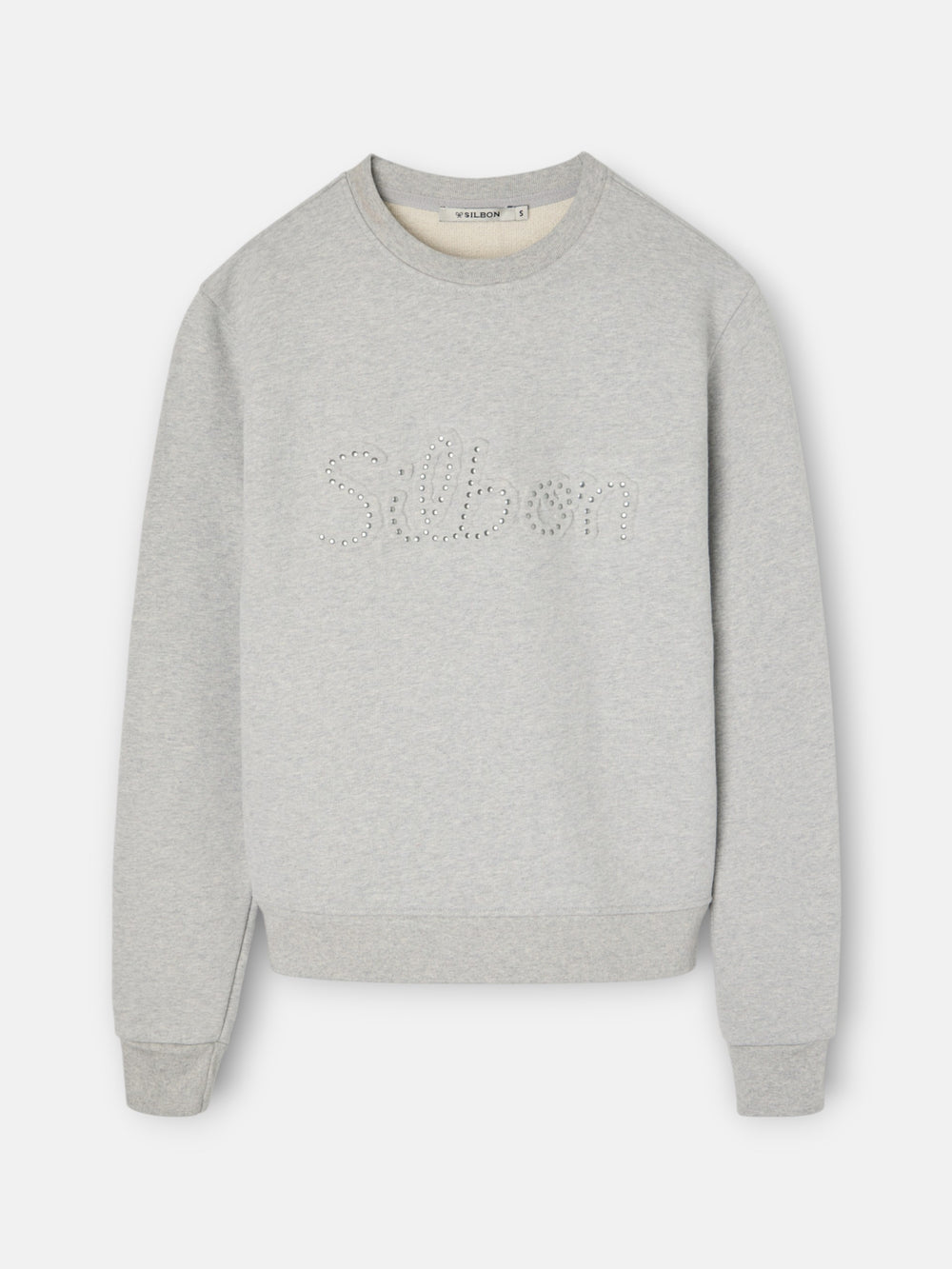 Sweat-shirt Silbon gris clouté pour femme