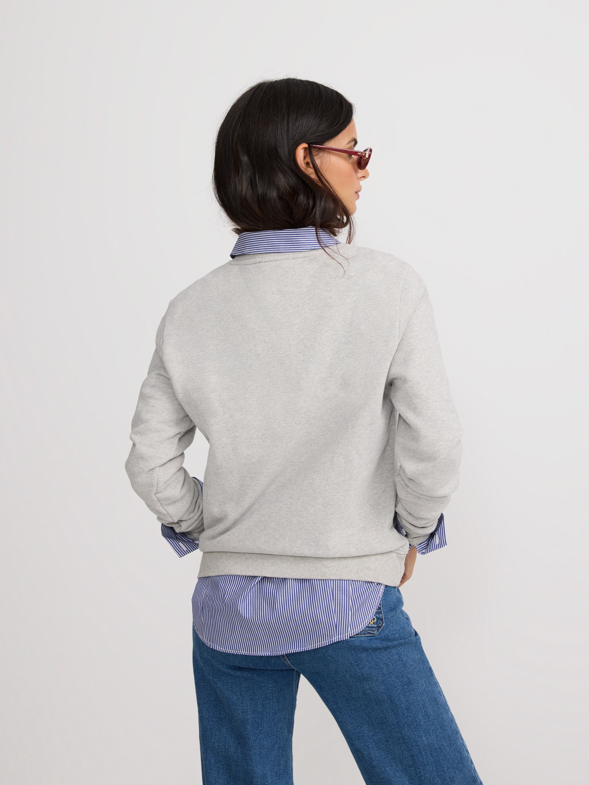 Sudadera woman silbon tachas gris
