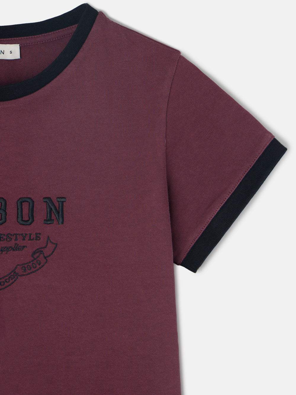 T-shirt bordeaux Silbon Varsity pour femme