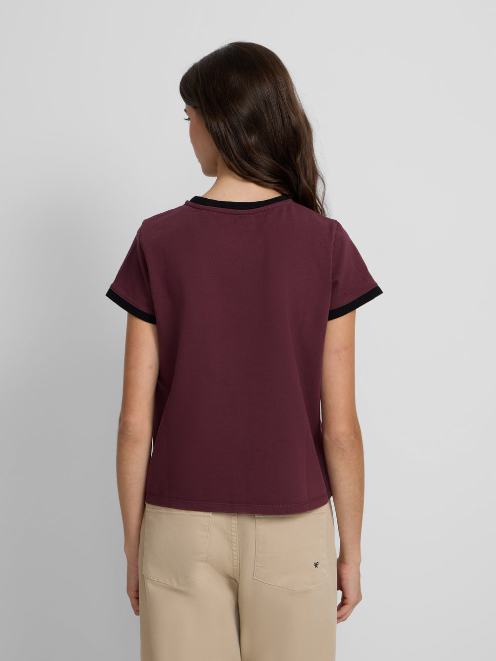 T-shirt bordeaux Silbon Varsity pour femme